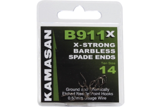 Kamasan B911 X-Strong Barbless Spade-End